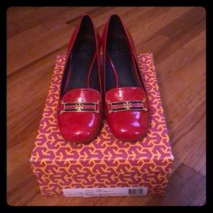 Tory Burch patent leather pumps.